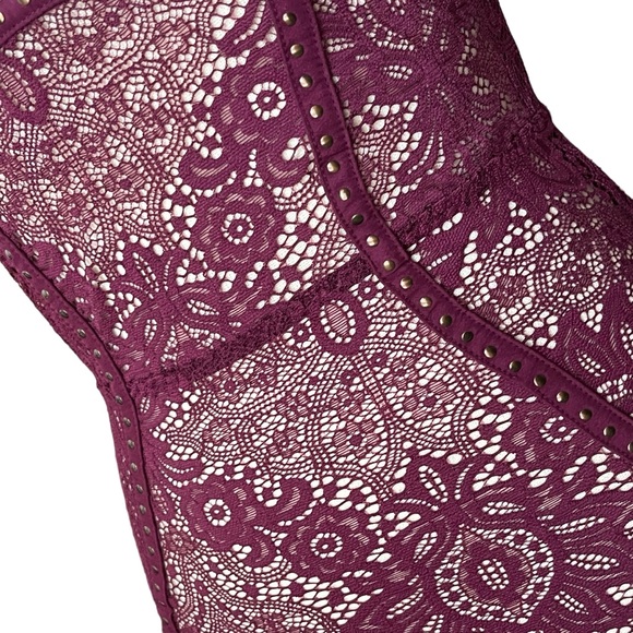 Victorias Secret Lace Bodysuit Deep V Neck romantic Mesh Top Sleeveless Lingerie - Picture 7 of 11